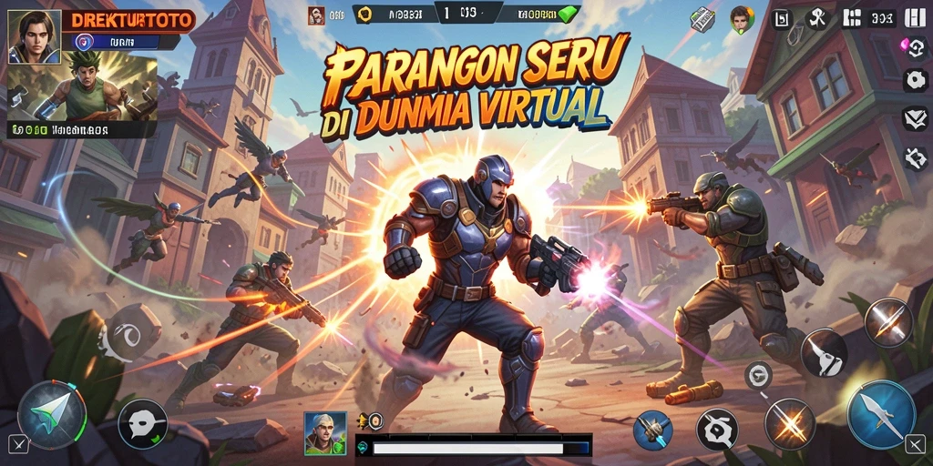 Screenshot gameplay DIREKTURTOTO menampilkan pertarungan seru antar karakter.