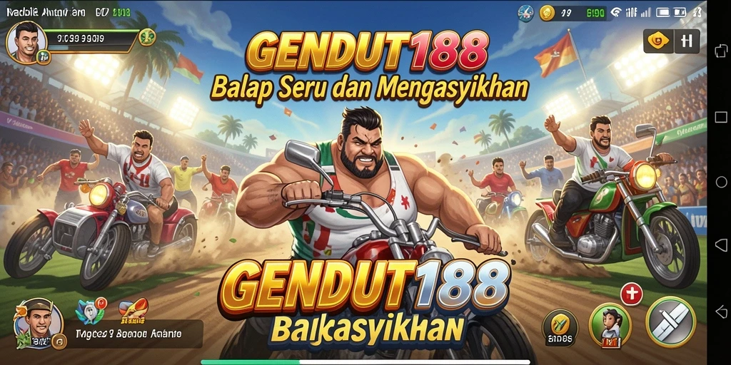 Tampilan layar gameplay GENDUT188 menunjukkan aksi balapan yang mendebarkan.