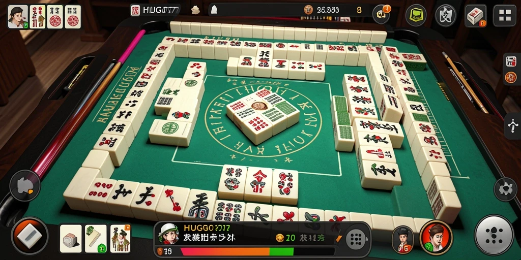 Screenshot HUGO77 menampilkan gameplay Mahjong yang mendebarkan dan penuh warna.