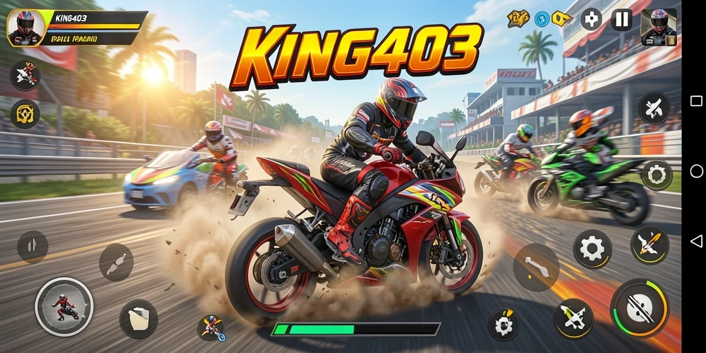 Gameplay seru dari balapan motor di KING403.