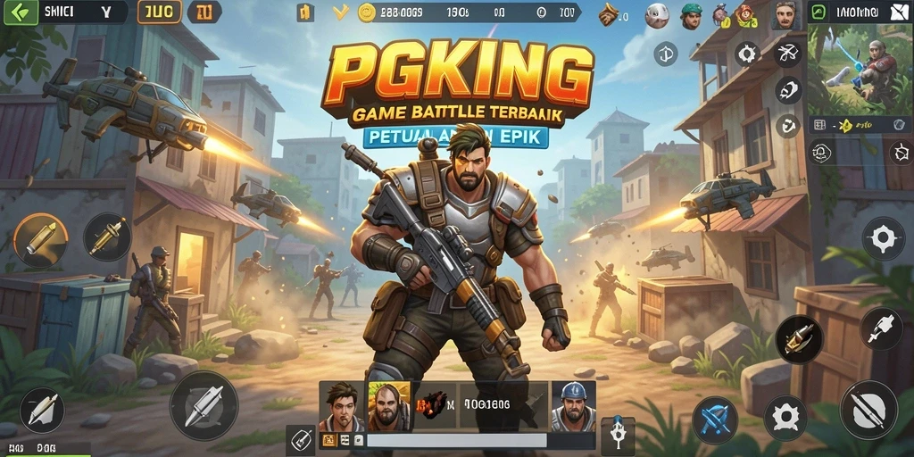 Tampilan epik gameplay PGKING di arena Battle Royale.