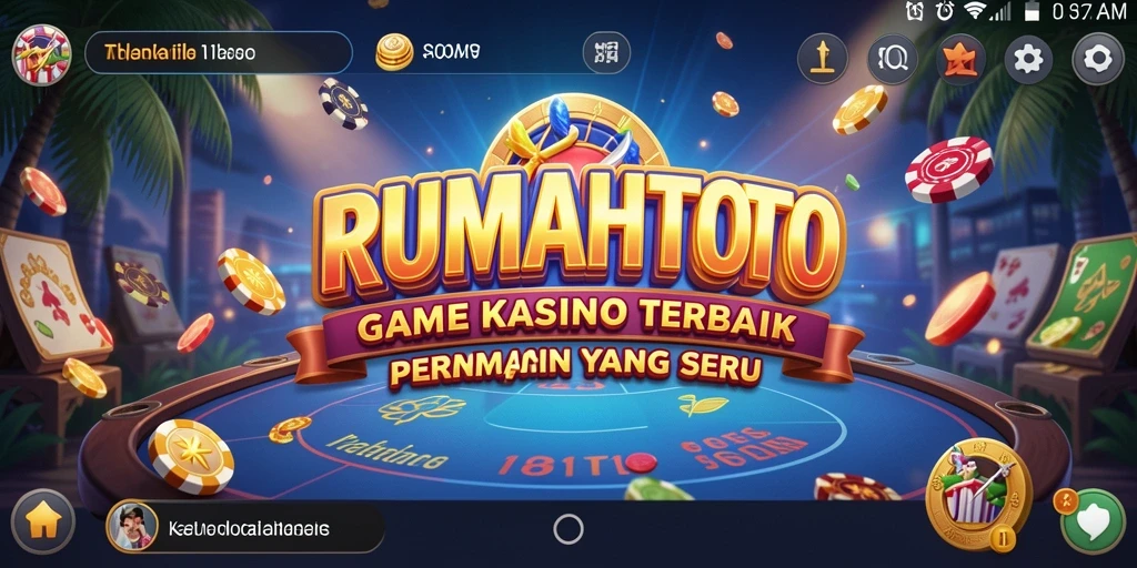 Screenshot RUMAHTOTO menampilkan gameplay Kasino yang seru dan mendebarkan.