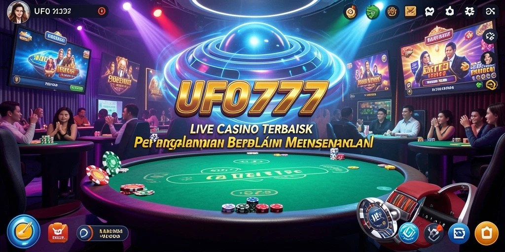 Tampilan screenshot utama UFO777 menampilkan dealer langsung dan gameplay seru.
