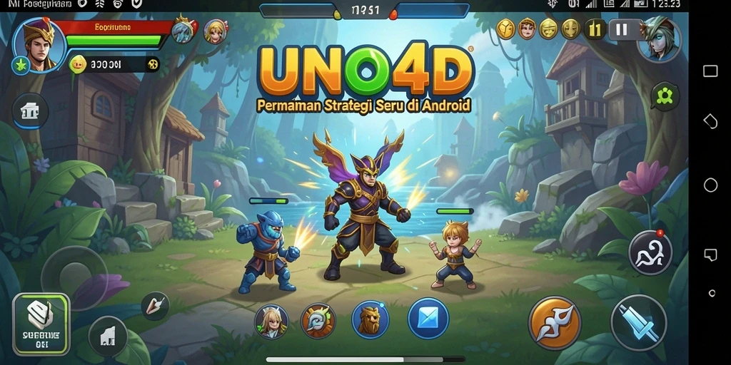Tampilan menarik dari gameplay strategis UNO4D.