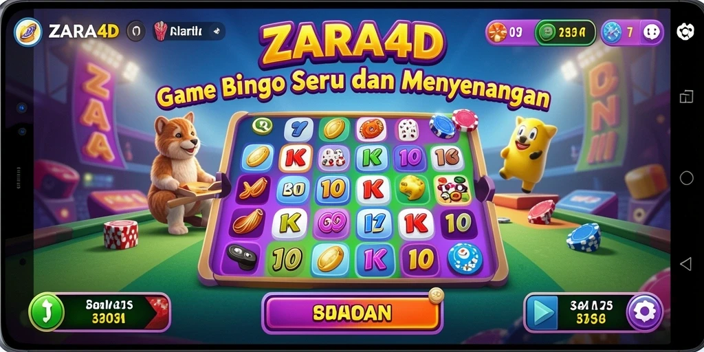 Screenshot ZARA4D menunjukkan gameplay Bingo yang seru dan menarik.